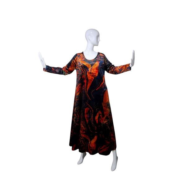 Soft Surroundings Whimsigoth Velvet Womens Large Santiago Art to Wear Maxi Dress - Picture 2 of 12